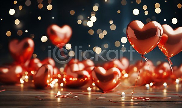 로맨틱 사랑 축하 사람없음 JPG 디지털합성 편집이미지 그래픽 기념일 반짝임 백그라운드 보케 빨간색 파티 파티용품 편집소스 하트풍선