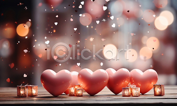 로맨틱 사랑 축하 사람없음 JPG 디지털합성 편집이미지 그래픽 기념일 꽃가루 반짝임 백그라운드 보케 분홍색 조명 파티 파티용품 편집소스 하트풍선