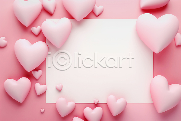 사랑 사람없음 JPG 편집이미지 그래픽 발렌타인데이 백그라운드 분홍색 카피스페이스 프레임 하트
