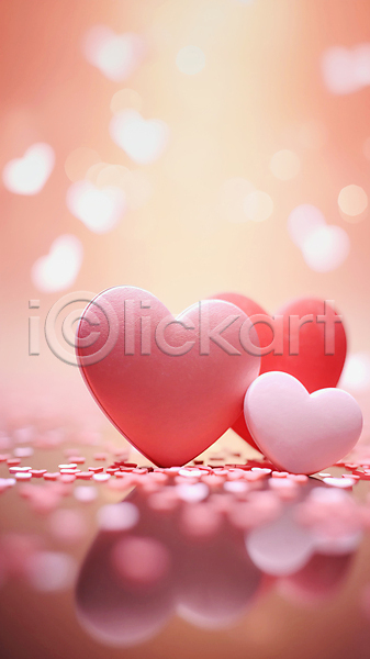 사랑 사람없음 JPG 편집이미지 그래픽 반사 발렌타인데이 백그라운드 보케 빛망울 빨간색 하트