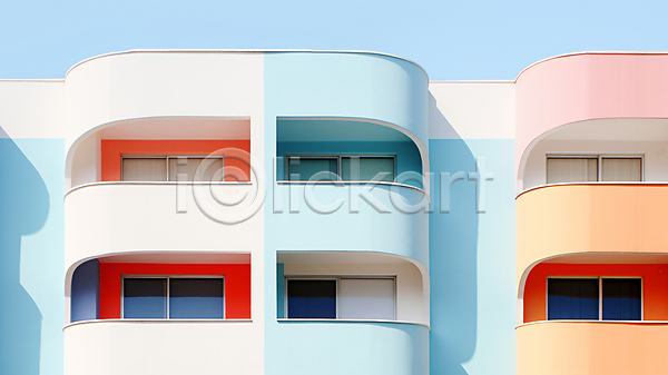 사람없음 JPG 디지털합성 편집이미지 건물 건축물 디자인 백그라운드 창문 컬러풀