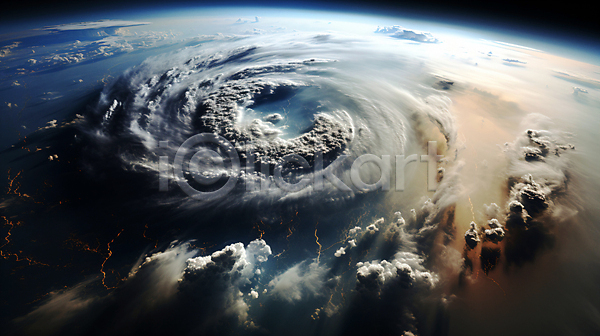 사람없음 JPG 디지털합성 편집이미지 구름(자연) 소용돌이 인공위성 지구 태풍 파란색 편집소스 허리케인