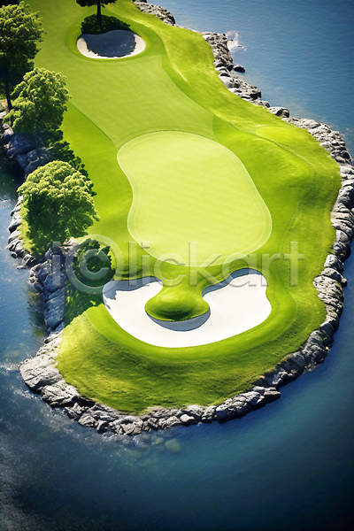 사람없음 JPG 편집이미지 골프장 구덩이 바다 벙커(골프장) 벙커홀 섬 자연 잔디 코스 풍경(경치) 필드