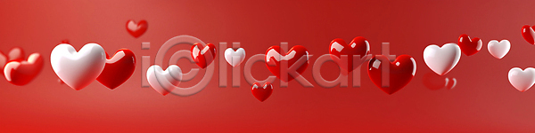 사랑 사람없음 JPG 편집이미지 그래픽 발렌타인데이 백그라운드 빨간색 와이드컷 하트