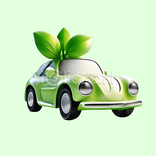 사람없음 3D 3D아이콘 PSD 디지털합성 아이콘 그린에너지 식물 에너지 에코 잎 자동차 자연보호 전기자동차 초록색 친환경 친환경자동차 환경