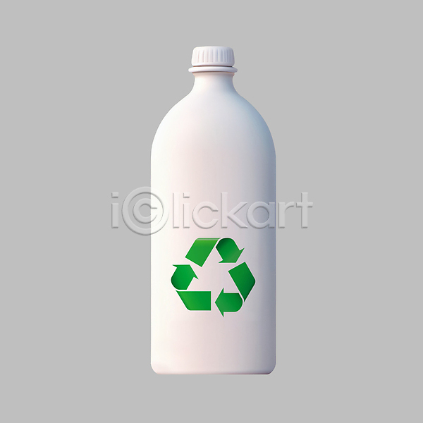 사람없음 3D 3D아이콘 PSD 디지털합성 아이콘 병(담는) 분리수거 에코 자연보호 재활용 친환경 플라스틱병 환경 흰색