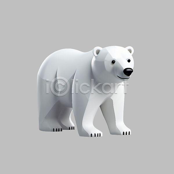 보호 사람없음 3D 3D아이콘 PSD 디지털합성 아이콘 북극곰 에코 자연보호 친환경 한마리 환경 흰색
