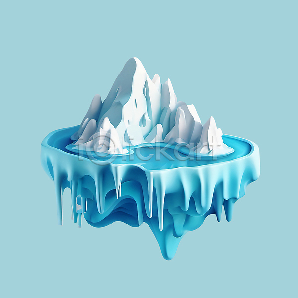 보호 흐름 사람없음 3D 3D아이콘 PSD 디지털합성 아이콘 녹음(녹이기) 물 빙하 얼음 에코 자연보호 친환경 파란색 환경 흰색