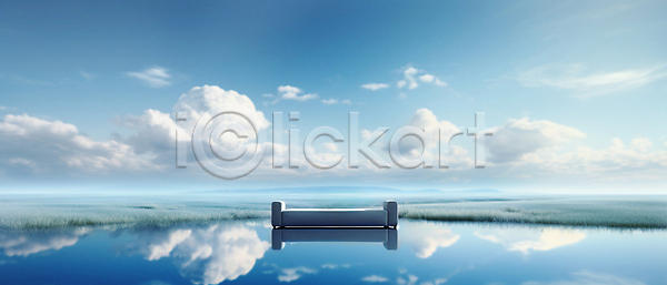 사람없음 JPG 편집이미지 구름(자연) 물 반사 백그라운드 소파 의자 자연 초원(자연) 풍경(경치) 하늘 하늘색