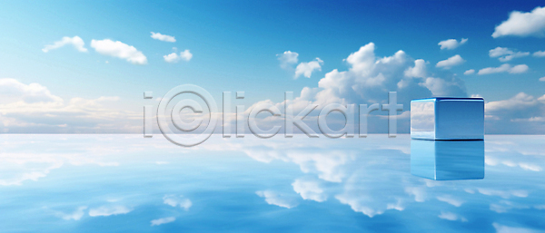 사람없음 JPG 편집이미지 구름(자연) 물 반사 백그라운드 사각형 자연 큐브 풍경(경치) 하늘 하늘색