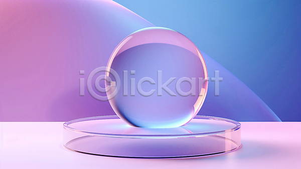 사람없음 3D JPG 편집이미지 그라데이션 그래픽 단상 백그라운드 보라색 분홍색 원형 유리 유리구슬 입체도형 홀로그램