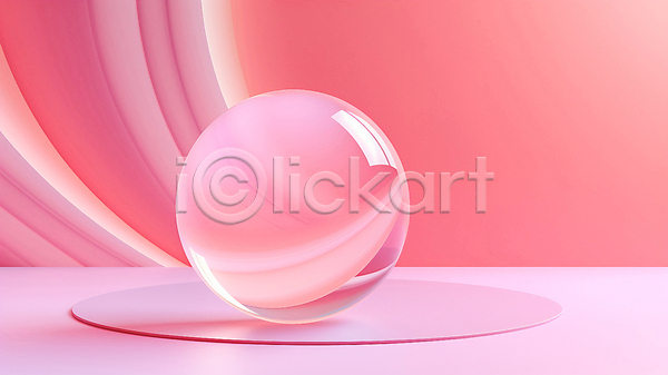 사람없음 3D JPG 편집이미지 그래픽 백그라운드 분홍색 원형 유리 유리구슬 입체도형 홀로그램
