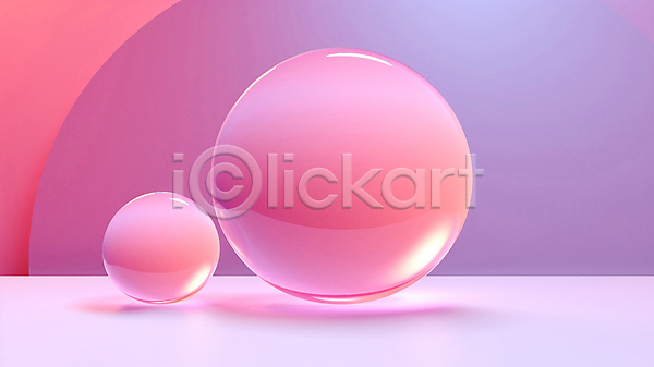 사람없음 3D JPG 편집이미지 그래픽 백그라운드 분홍색 원형 유리 유리구슬 입체도형 홀로그램