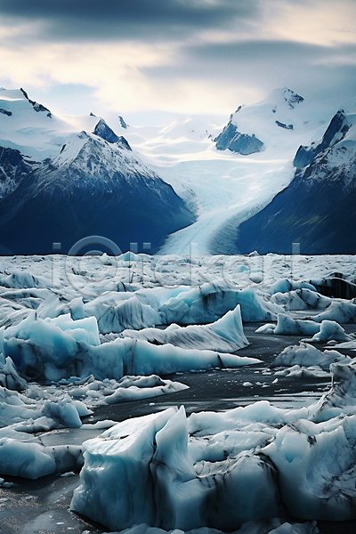 지구온난화 환경오염 사람없음 JPG 편집이미지 구름(자연) 기후위기 남극 녹음(녹이기) 북극 빙산 빙판 빙하 얼음 하늘