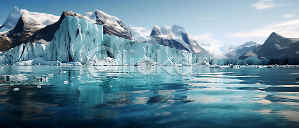 지구온난화 환경오염 사람없음 JPG 편집이미지 구름(자연) 기후위기 남극 녹음(녹이기) 물결 바다 북극 빙산 빙판 빙하 얼음 하늘