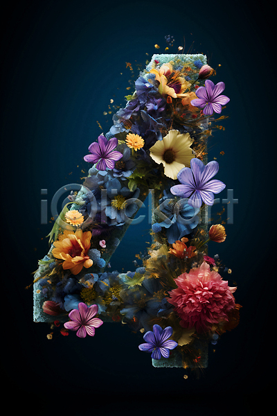 화려 사람없음 JPG 편집이미지 4 꽃 디자인 숫자 잎 타이포그라피 풀(식물)