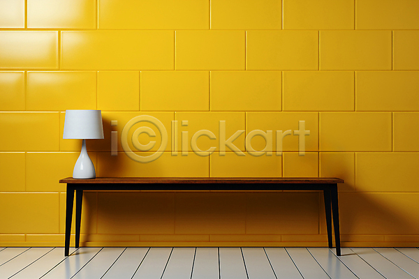 사람없음 JPG 편집이미지 노란색 랜턴 백그라운드 수면등 인테리어 조명 타일 타일벽 탁자