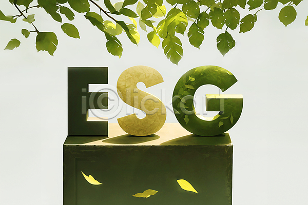 사람없음 JPG 디지털합성 편집이미지 ESG 경영 그림자 나뭇잎 단상 알파벳 에코 초록색 친환경 타이포그라피 편집소스