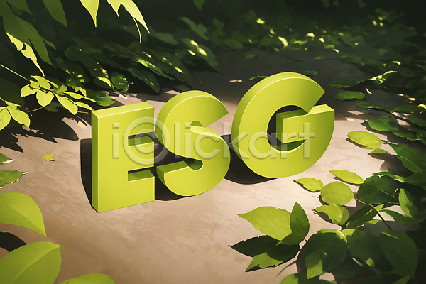 사람없음 JPG 디지털합성 편집이미지 ESG 경영 그림자 나뭇잎 알파벳 에코 초록색 친환경 타이포그라피 편집소스