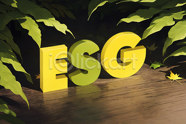 사람없음 JPG 디지털합성 편집이미지 ESG 경영 나뭇잎 알파벳 에코 초록색 친환경 타이포그라피 편집소스