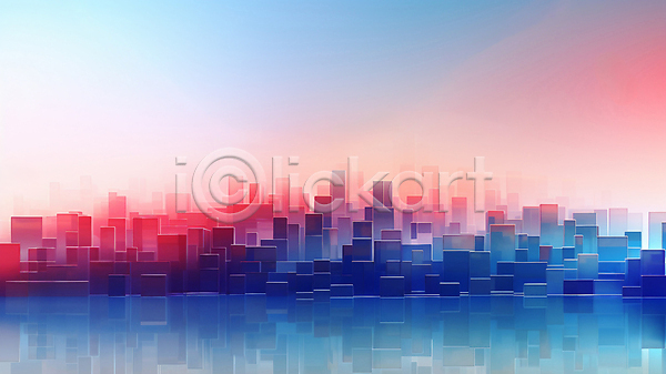 사람없음 JPG 실루엣 편집이미지 건물 도시 디지털 반사 백그라운드 빨간색 파란색 풍경(경치)