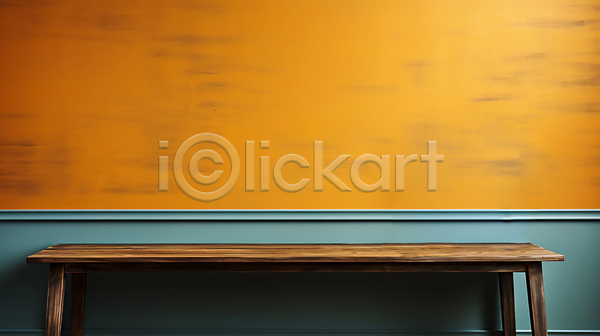 사람없음 JPG 디지털합성 편집이미지 나무탁자 백그라운드 벽 벽지 오브젝트 웨인스코팅 주황색 카피스페이스
