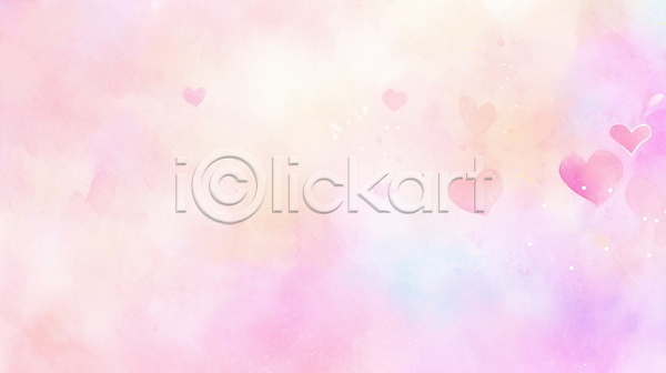 사랑 사람없음 JPG 일러스트 백그라운드 분홍색 수채화(물감) 파스텔톤 하트