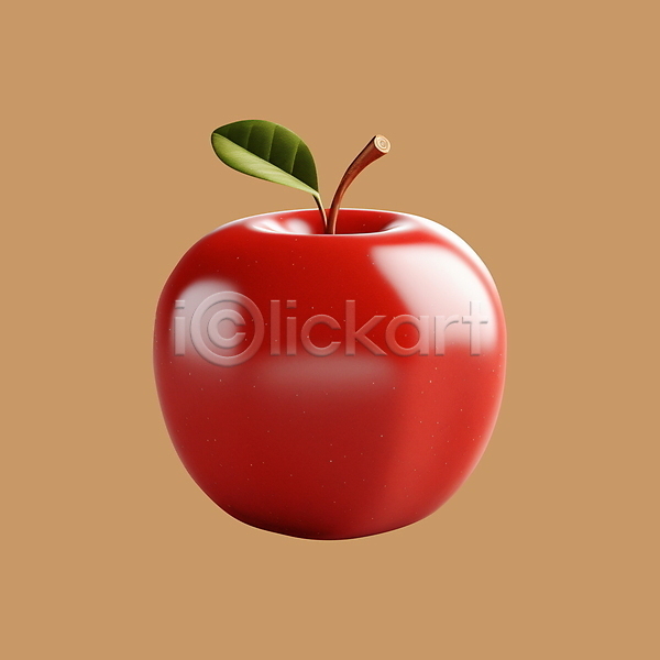 사람없음 3D 3D아이콘 PSD 디지털합성 아이콘 가을(계절) 빨간색 사과