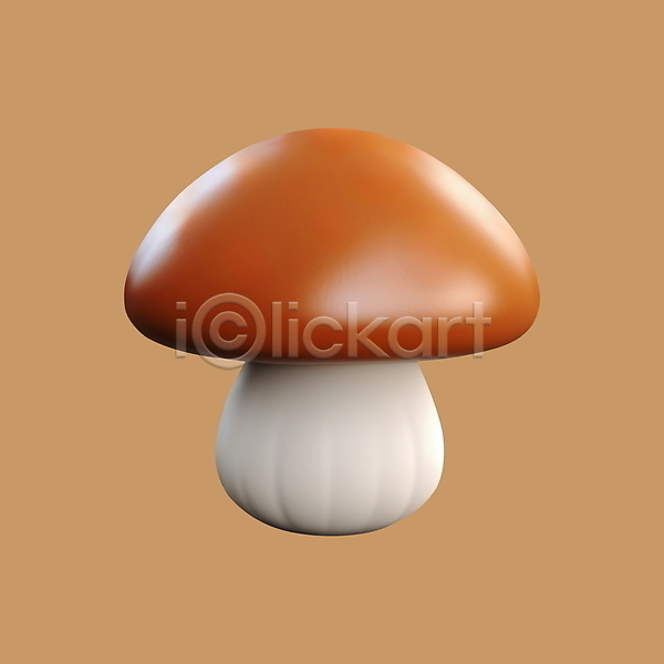 사람없음 3D 3D아이콘 PSD 디지털합성 아이콘 가을(계절) 갈색 버섯