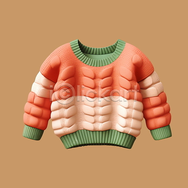 사람없음 3D 3D아이콘 PSD 디지털합성 아이콘 가을(계절) 니트 분홍색 스웨터