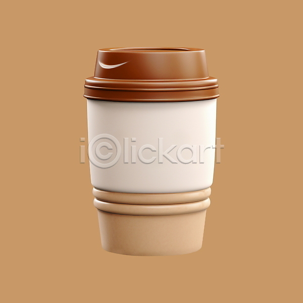 사람없음 3D 3D아이콘 PSD 디지털합성 아이콘 가을(계절) 갈색 커피 테이크아웃컵