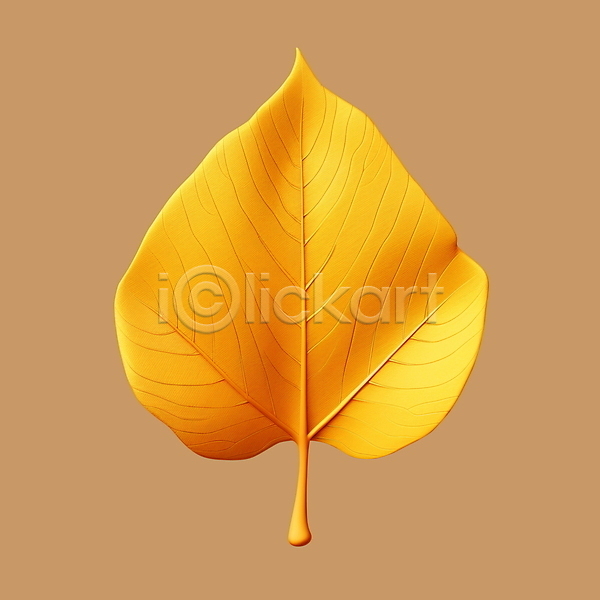 사람없음 3D 3D아이콘 PSD 디지털합성 아이콘 가을(계절) 나뭇잎 낙엽 노란색 잎