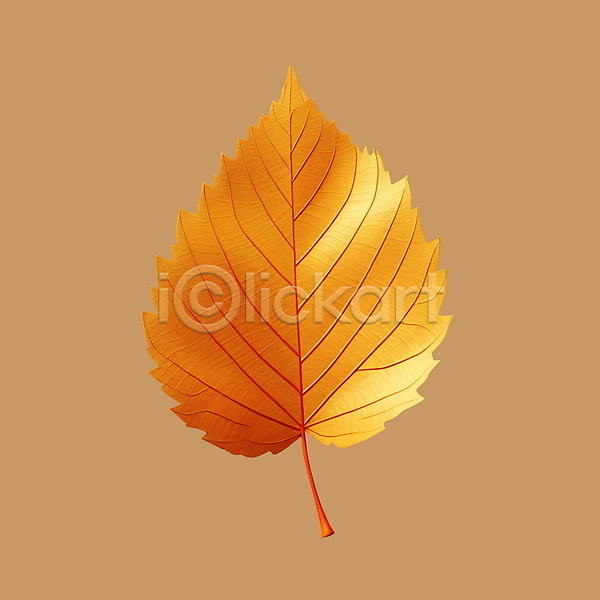 사람없음 3D 3D아이콘 PSD 디지털합성 아이콘 가을(계절) 나뭇잎 낙엽 잎 주황색