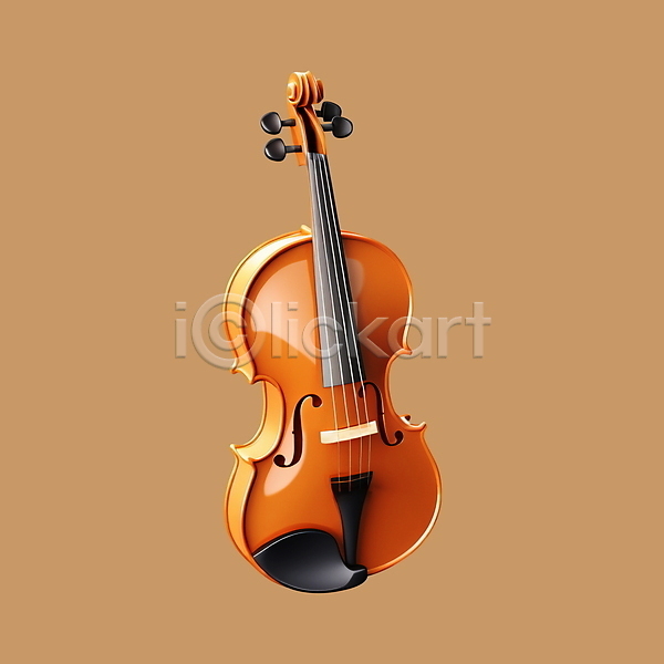 사람없음 3D 3D아이콘 PSD 디지털합성 아이콘 가을(계절) 갈색 바이올린 악기