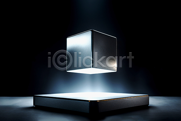 사람없음 JPG 디지털합성 편집이미지 검은색 떠있는 빛 은색 자석 초전도체 큐브