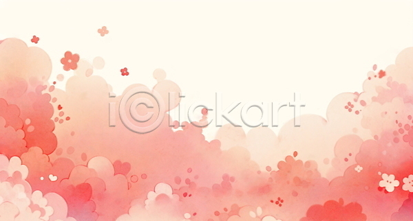 감성 사람없음 JPG 일러스트 꽃 백그라운드 분홍색 수채화(물감) 추상