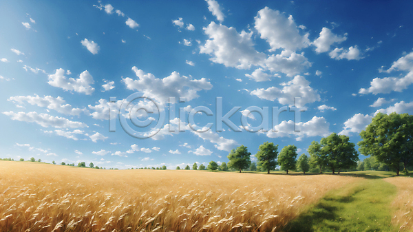 사람없음 JPG 디지털합성 편집이미지 가을(계절) 계절 곡류 나무 밭 여름(계절) 초원(자연) 풍경(경치)