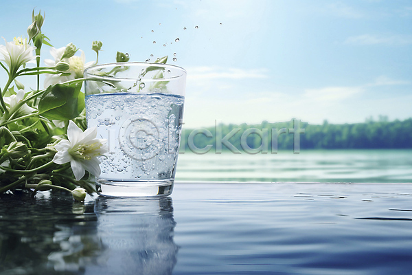 사람없음 JPG 편집이미지 기념일 꽃 물 물방울 물의날 반사 수면 이벤트 자연 컵