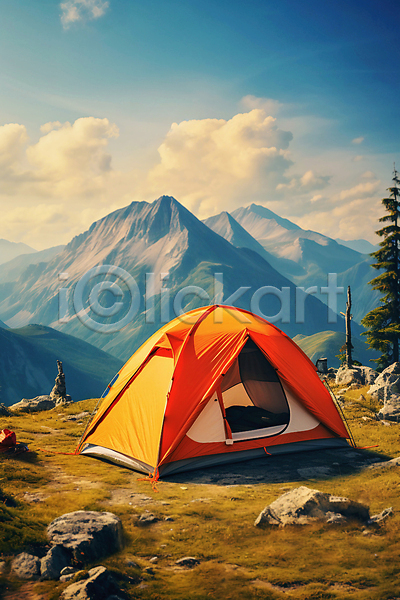 사람없음 JPG 편집이미지 구름(자연) 바위(돌) 백그라운드 산 자연 정상 캠핑 텐트 풍경(경치) 하늘