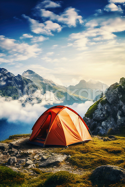 사람없음 JPG 편집이미지 구름(자연) 돌(바위) 백그라운드 산 자연 정상 캠핑 텐트 풀(식물) 풍경(경치) 하늘