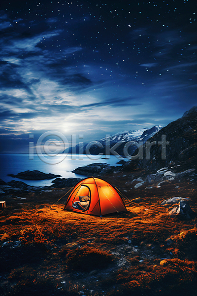 사람없음 JPG 편집이미지 구름(자연) 달 바다 바위(돌) 반짝임 밤하늘 백그라운드 별 빛 산 자연 캠핑 텐트 풍경(경치)