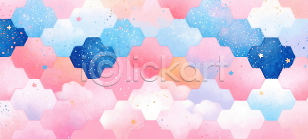 사람없음 JPG 일러스트 구름(자연) 반짝임 백그라운드 번짐 별 분홍색 수채화(물감) 아기자기 추상 키치 파스텔톤 패턴 퍼즐