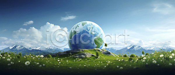사람없음 JPG 편집이미지 구름(자연) 꽃밭 나무 산 자연 지구 초원(자연) 하늘 환경 회복