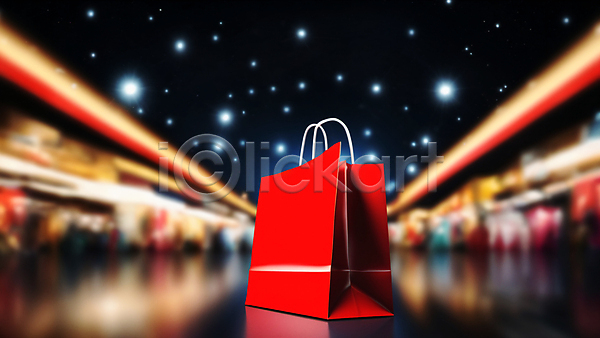 사람없음 JPG 편집이미지 거리 반짝임 블러효과 빛 빨간색 쇼핑 쇼핑몰 쇼핑백 오브젝트