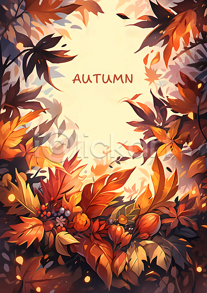 사람없음 PSD 디지털합성 편집이미지 가을(계절) 낙엽 단풍 배너 주황색 초대 초대장 포스터