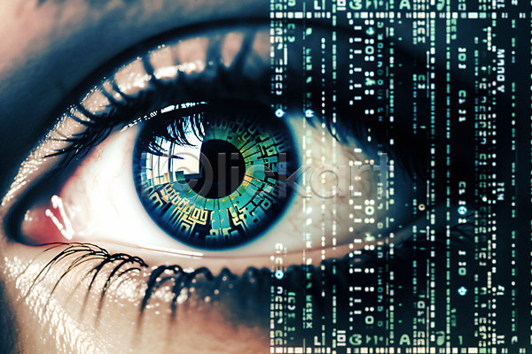미래 신체부위 JPG 편집이미지 SF 기술 눈(신체부위) 눈동자 디지털 보안 사이버 홀로그램