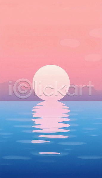 사람없음 JPG 편집이미지 물결 바다 백그라운드 분홍색 여름(계절) 일몰 태양 파란색 포스터 풍경(경치) 하늘