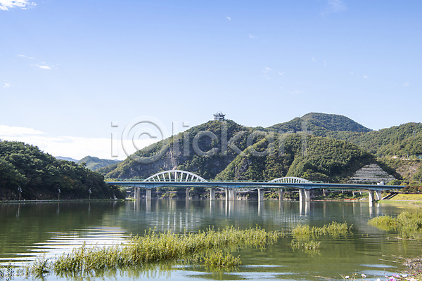 사람없음 JPG 포토 가을(계절) 남한강 단양 산 자연 철교 풍경(경치) 하늘 힐링