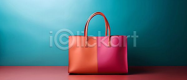 사람없음 JPG 디지털합성 편집이미지 가방 배너 백그라운드 쇼핑 쇼핑백 진분홍색 하늘색 핸드백