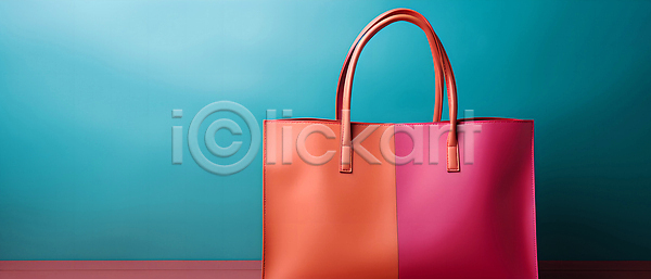사람없음 JPG 디지털합성 편집이미지 가방 배너 백그라운드 쇼핑 쇼핑백 진분홍색 하늘색 핸드백